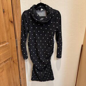 Maternity sweater dress polka dots